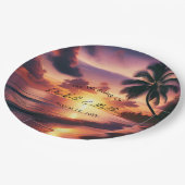Romantische Sonnenuntergang Pappteller (Schrägansicht)