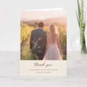 Romantische Sonnenuntergangs-Hochzeit Danke Karte (Vorderseite)