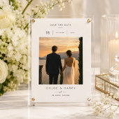 Romantische Sonnenuntergangs-Hochzeit Save The Dat Date