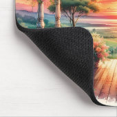 Romantische Sonnenuntergangs-Veranda-Illustration Mousepad (Ecke)