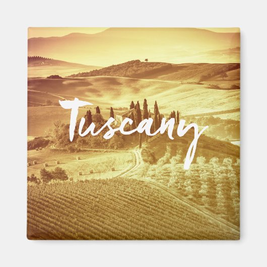 Romantische sonnige Toskana Italien Pinseltypograf Magnet (Vorne)