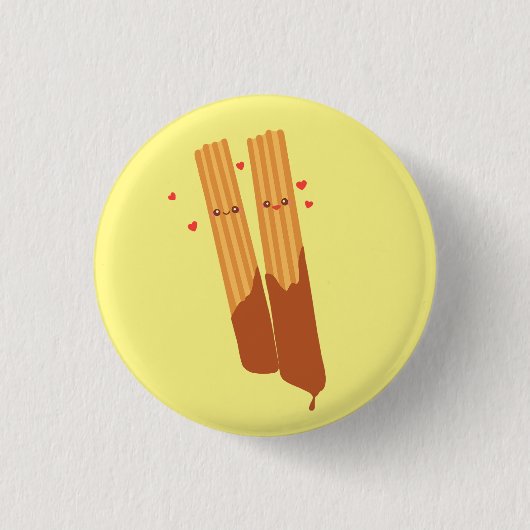 Romantische Spanische Churros mit Schokolade Button (Vorderseite)