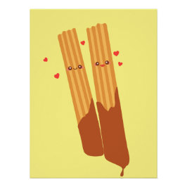 Romantische Spanische Churros mit Schokolade Poster