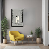 Romantische Spaziergänge Minimalistische Linie Art Poster