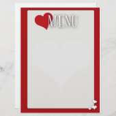 Romantische Speisekarte Blank (Vorne/Hinten)