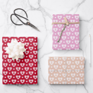 Romantische Spitzen hören Valentinstag-Muster Geschenkpapier Set