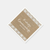 Romantische Spitzen und Burlap Quinceñera Papier N Serviette (Ecke)