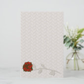 Romantische Spitzen und Rose Briefpapier (Stehend Vorderseite)