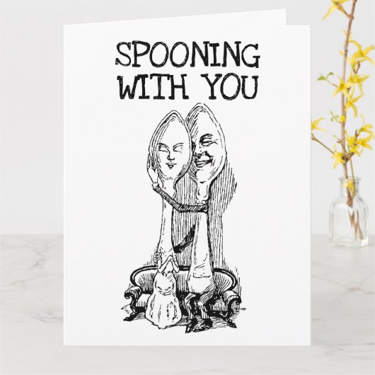 ROMANTISCHE SPOONINGKARTE FÜR DIE EHEFRAU ODER DEN KARTE (Gelbe Blume)