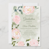 Romantische Springtime Blush Bloral Graduation Par Einladung (Vorderseite)