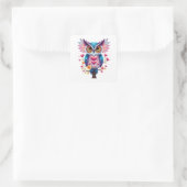 Romantische Sprudelsticker Quadratischer Aufkleber (Tasche)