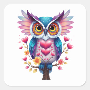 Romantische Sprudelsticker Quadratischer Aufkleber
