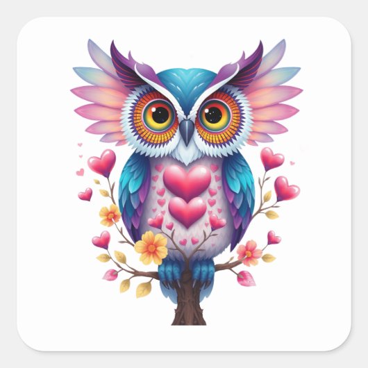 Romantische Sprudelsticker Quadratischer Aufkleber (Vorderseite)