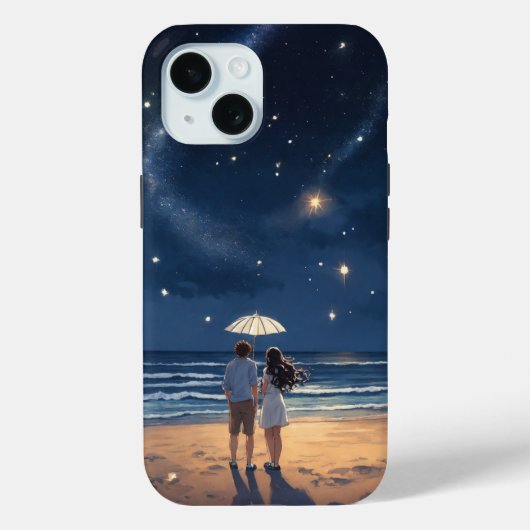 Romantische Starry Night Couple iPhone 15 Fall Case-Mate iPhone Hülle (Rückseite)