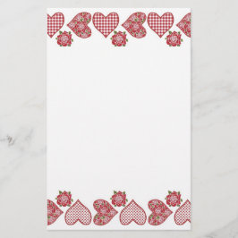 Romantische Stationery: Herz und Rote Rose Briefpapier