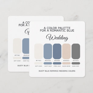 Romantische staubblaue Hochzeit Farbpalette Karte