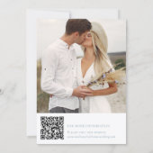 Romantische Staubblaue Linienkunst Florale Hochzei Save The Date (Rückseite)