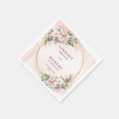 Romantische staubrosa Blumen Glitter Eukalyptus Ho Serviette (Ecke)