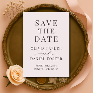 Romantische Staubrosa Hochzeit - Save-the-Date Save The Date