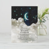 Romantische Sterne und das Brautparty des Mondes Einladung (Stehend Vorderseite)