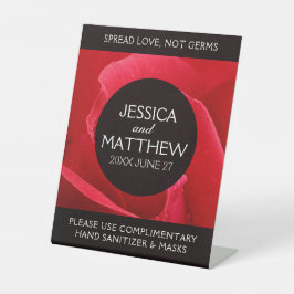 Romantische stilvolle Rote Rose Floral Wedding Saf Sockelschild