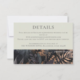 Romantische stimmungsvolle Details Einlegekarte RSVP Karte