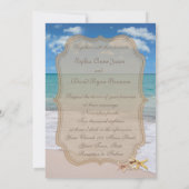 Romantische Strandfische Hochzeitmongram-Einladung Einladung (Rückseite)