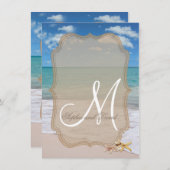 Romantische Strandfische zum Hochzeitsempfang Einladung (Vorne/Hinten)