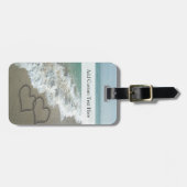 Romantische Strandherzen Gepäckanhänger (Vorderseite horizontal)