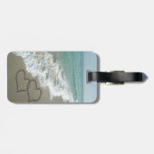 Romantische Strandherzen Gepäckanhänger (Rückseite horizontal)