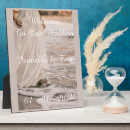 Romantische Strandhochzeit am Meer - Willkommensze Fotoplatte