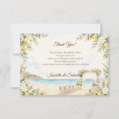 Romantische Strandhochzeit Dankeskarte (Vorderseite)
