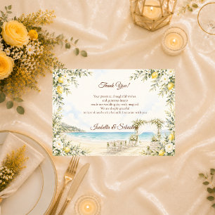 Romantische Strandhochzeit Dankeskarte