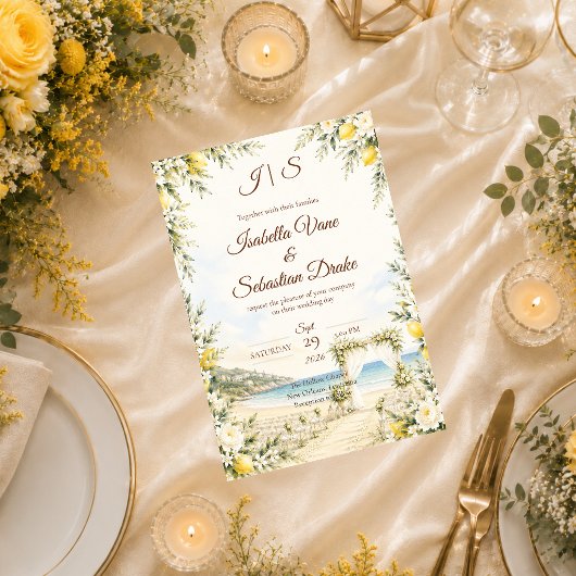 Romantische Strandhochzeit Einladung