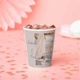 Romantische Strandhochzeit Personalisiert Pappbecher