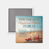 Romantische Strandhochzeit retten Dattelmagnete Magnet (Vorderseite/Rückseite)