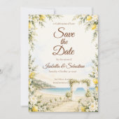 Romantische Strandhochzeit Save The Date (Vorderseite)