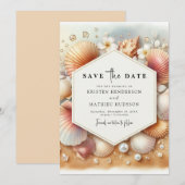 Romantische Strandhochzeit Save The Date (Vorne/Hinten)
