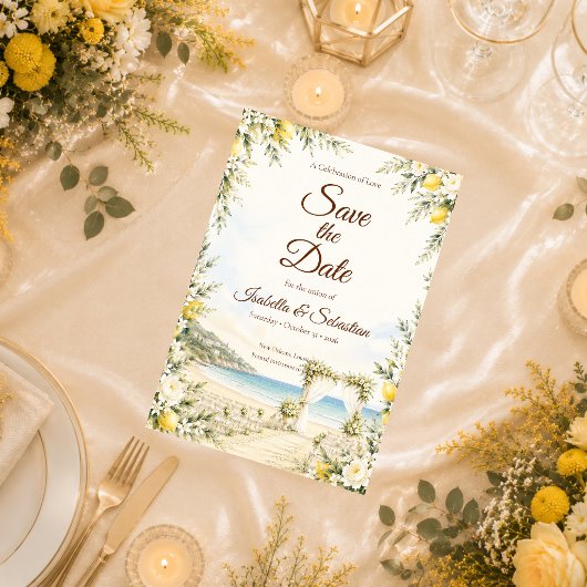 Romantische Strandhochzeit Save The Date