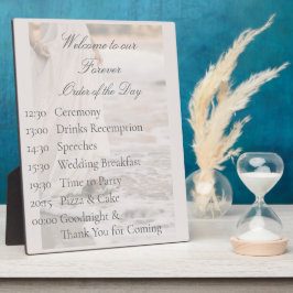 Romantische Strandhochzeit - Tagesablauf Fotoplatte