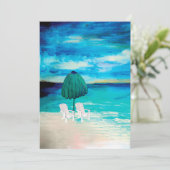 Romantische Strandkarten. Einladung (Stehend Vorderseite)