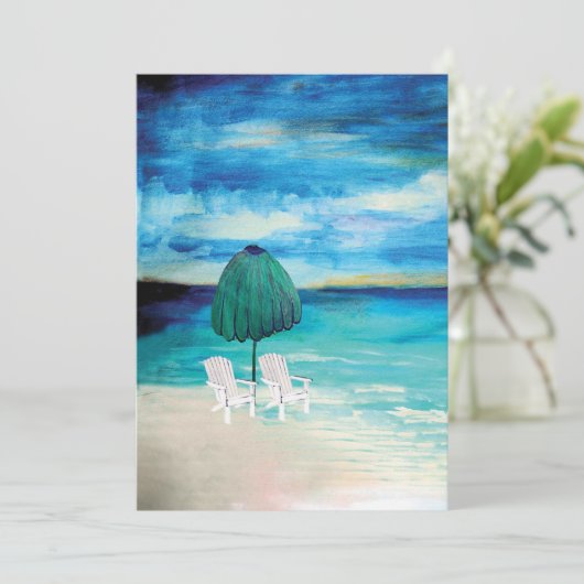 Romantische Strandkarten. Einladung (Stehend Vorderseite)