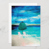 Romantische Strandkarten. Einladung (Vorne/Hinten)