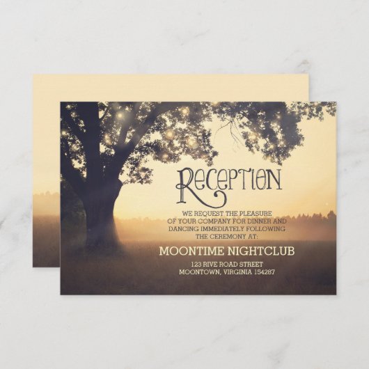 Romantische Strandleuchten Hochzeitskarte Begleitkarte (Vorne/Hinten)