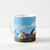 Romantische Strandpaar-Illustration Kaffeetasse (Vorderseite Links)