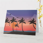 ROMANTISCHE STRANDPALMA BLANK Grußkarte Karte (Gelbe Blume)