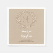 Romantische Strandschätze Sand Hochzeitspapier Nap Serviette (Vorderseite)