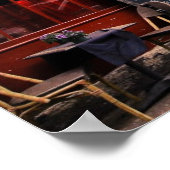 Romantische Straße und Restaurant in Paris, Frankr Poster (Ecke)