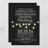 Romantische Streichellichtchalkboard Hochzeit lädt Einladung (Vorne/Hinten)