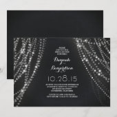 Romantische String Lights Bridal Dusche Einladung (Vorne/Hinten)